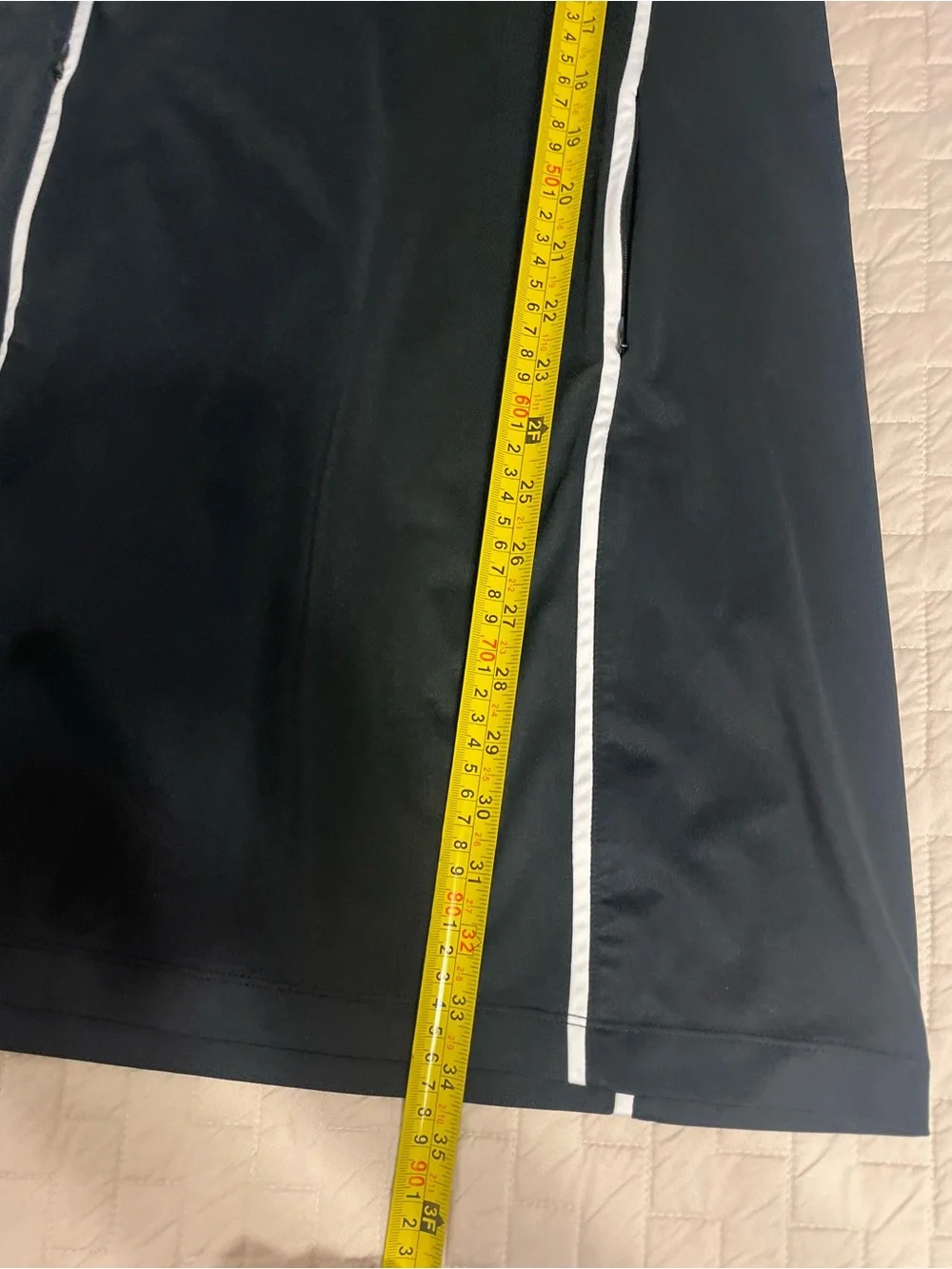 Tail Black Sleeveless Zip Polo golf or athletic Dress with White Piping-XS